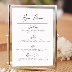 Szablon menu baru na wesele | Menu drinków weselnych do druku | Edytowalne menu baru na drinki na imprezę | Templett Digital Download Sage Terracotta