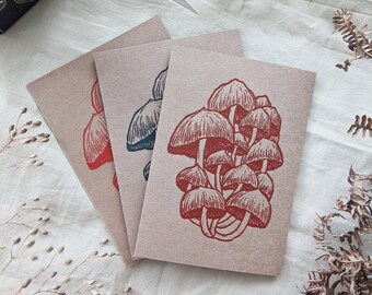 Mushroom Greeting Card Envelop Set Mushroom Handmade Postcard Mushroom Linocut Card Mushroom Lover Gift