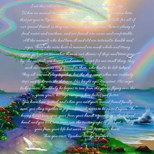 Rainbow Bridge Customized Poem SVG JPEG PNG Personalized loss of dog or cat memorial sympathy gift digital download