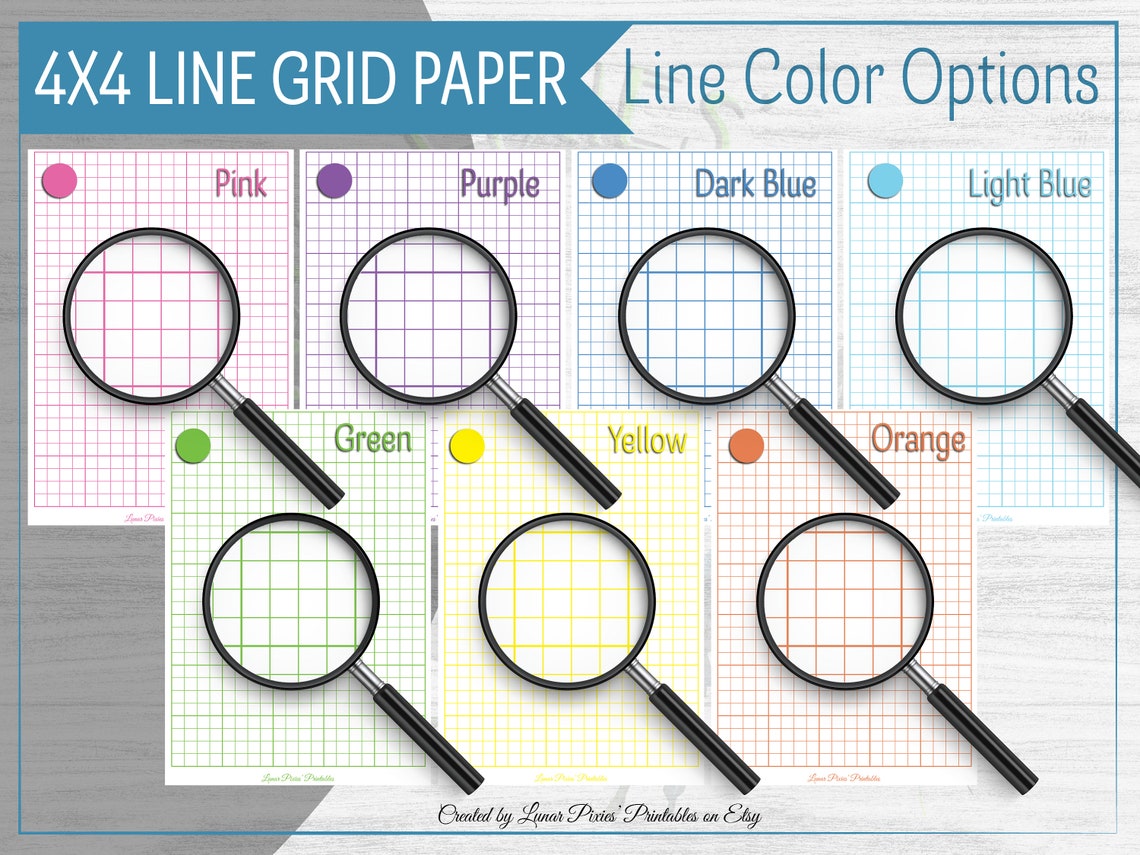 Line Graph 4x4 Grid Printable PDF Planner Page Inserts: Multi - Etsy ...