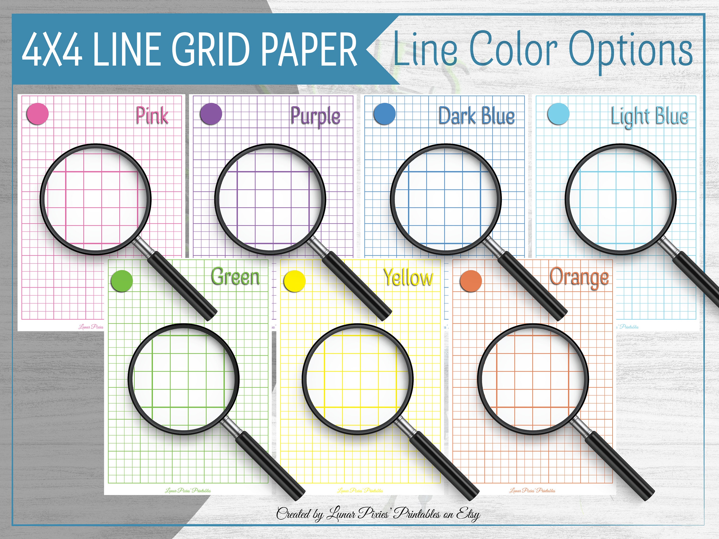 Line Graph 4x4 Grid Printable PDF Planner Page Inserts: Multi - Etsy