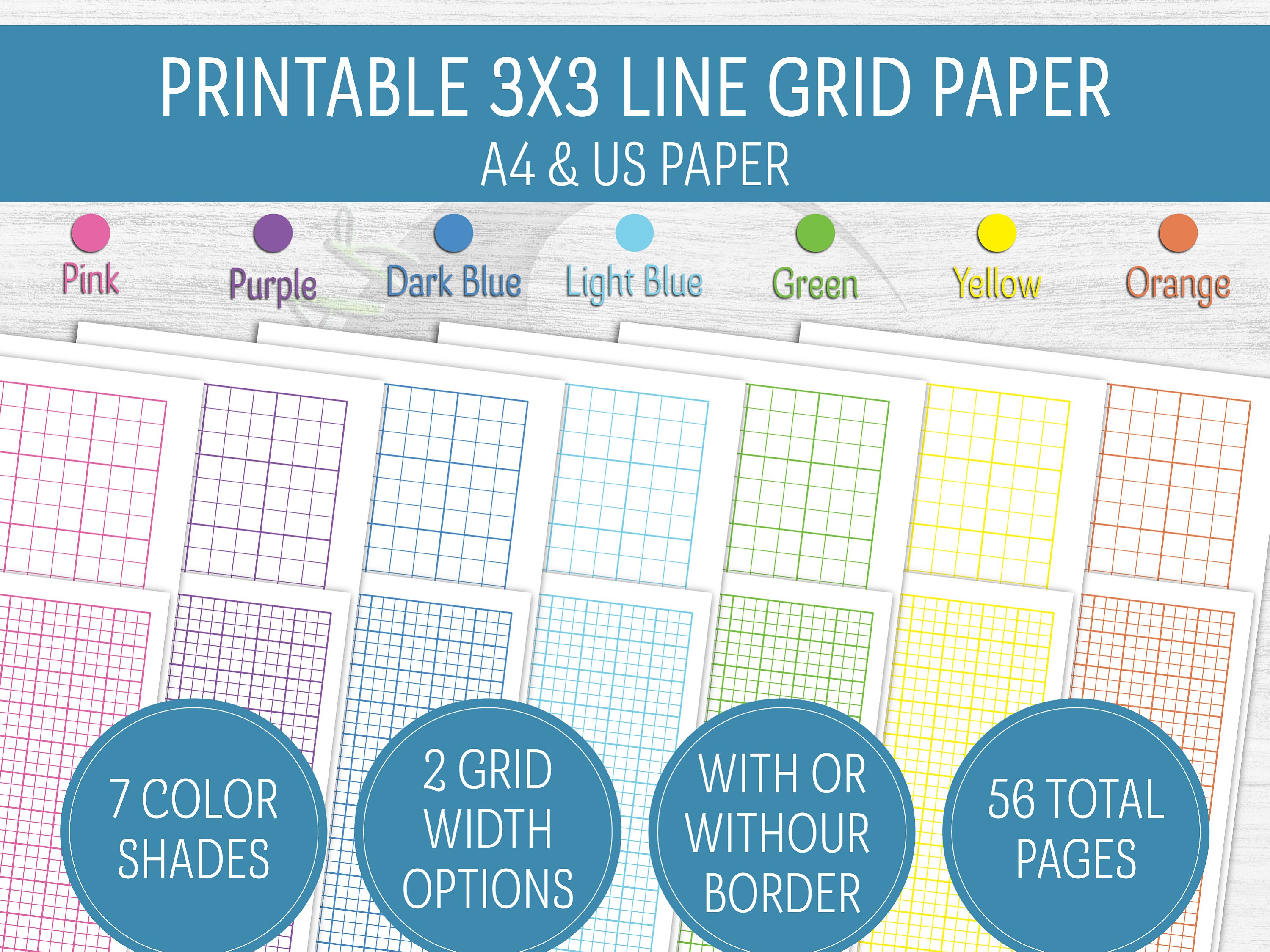 Line Graph 3x3 Grid Printable PDF Planner Page Inserts: - Etsy