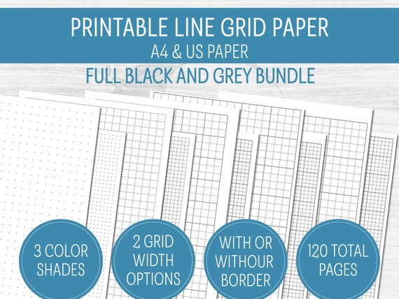 Line and Dot Graph Printable PDF Planner Page Inserts: Black | Etsy