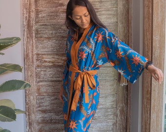 Haut cache-cœur kimono pyjama bohème - tenue de détente élégante pour cadeau de petite amie