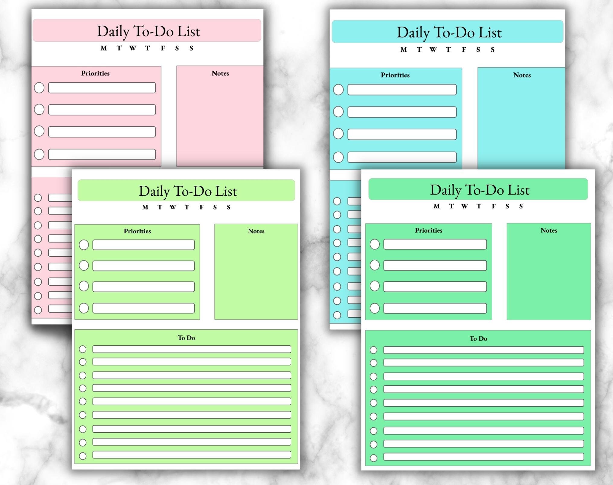 To Do List Digital Printable | Letter A4 A5 | Printable PDF | Instant ...