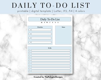 Pastel to Do List Printable | Letter A4 A5 | Printable PDF | Instant ...