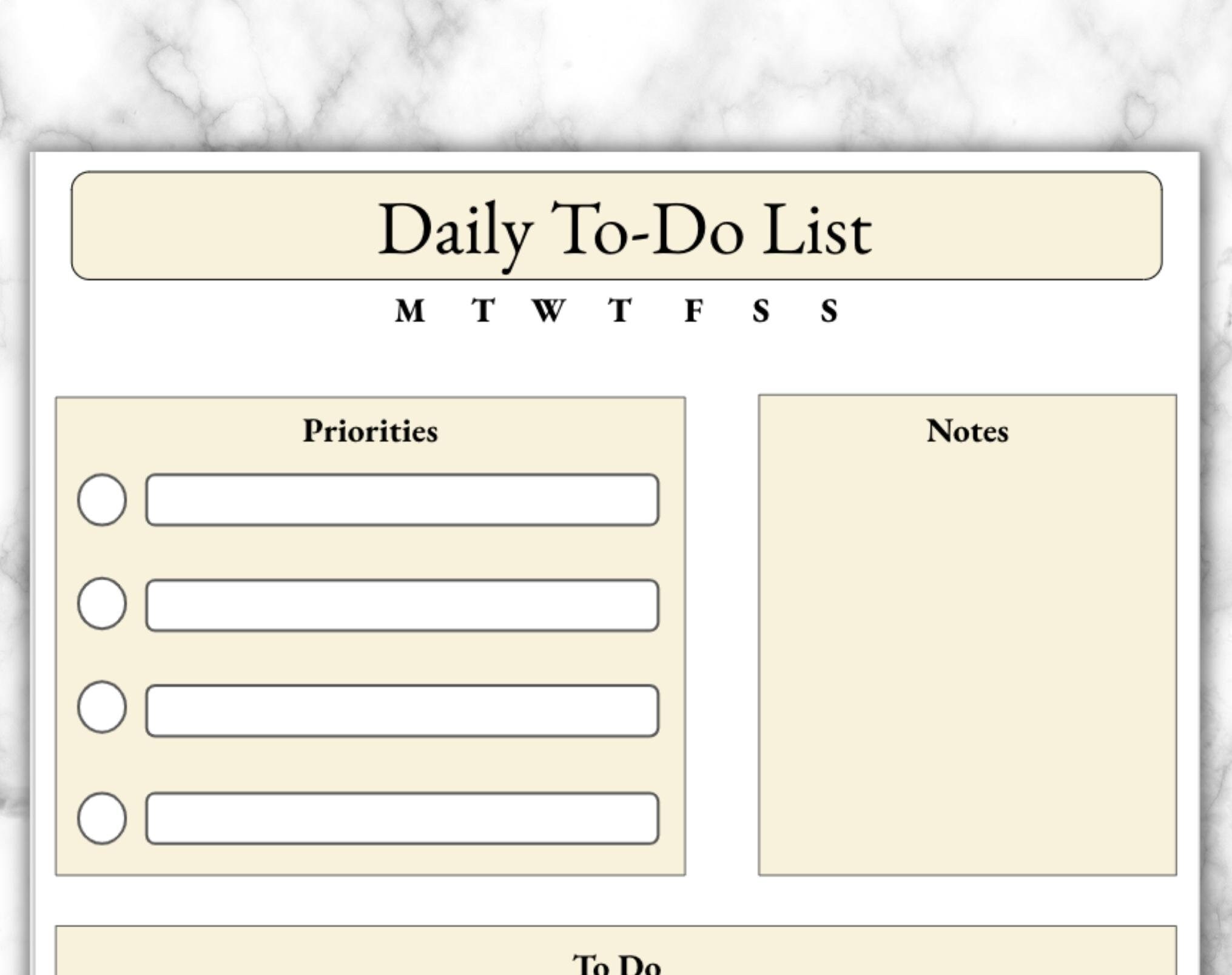 Printable to Do List | Letter A4 A5 | Printable PDF | Instant Download ...