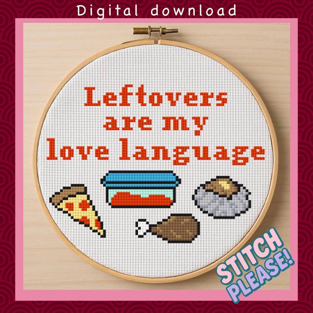 Cross Stitch Pattern - Leftover Love | PDF Digital Download | Food ...