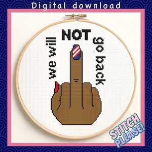 We Will Not Go Back - politiek feministisch kruissteekpatroon pdf