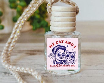 Vintage Cat Car Diffuser; Crazy Cat Lady Valentine Gifts; Gifts for Cat Lovers; Veterinary Medicine; Vet Tech Appreciation, Cat Rescue