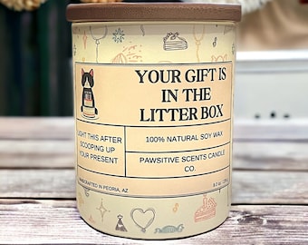 Cat Candle Gift in Litterbox, Crazy Cat lady candle, funny cat lady gifts, Birthday Candle, Birthday Gift for Cat Lovers, Veterinary Gifts