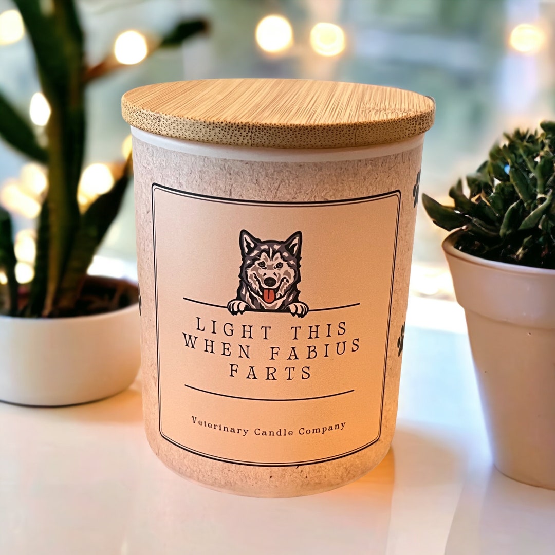 Dog Humor Candle Custom Breed and Name, Funny Fart Gifts, Gifts for Dog
