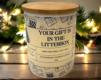 Cat Humor Candle- Gift in Litterbox, Crazy Cat lady candle, Cat lady gifts, funny cat gifts, funny cat candle, kitten candle