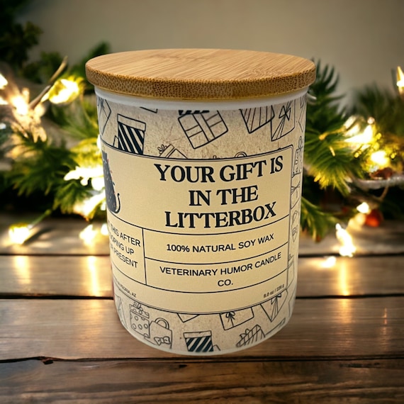 Cat Humor Candle- Gift in Litterbox, Crazy Cat lady candle, Cat lady gifts, funny cat gifts, funny cat candle, kitten candle