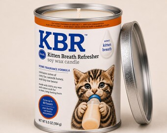 Kitten Breath Candle (6oz Soy Wax), Crazy Cat lady, Vet Tech appreciation week, cat rescue, adopt a cat, Veterinarian Medicine
