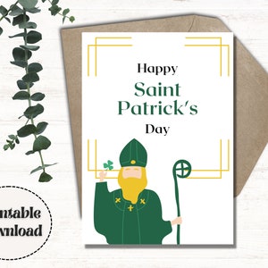 St Patrick's Day Karte | Happy St Patrick's Day | St. Patrick | Katholische Karte | 5x7 Karte | Grußkarte | Digitale Karte | Druckbare Karte
