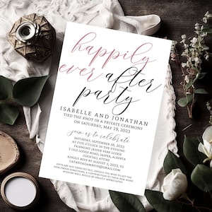 Elopement Announcement Template | Post-Wedding Reception Invite | Eloped Notice | 5x7 Inches | Instant Download | Photo Card