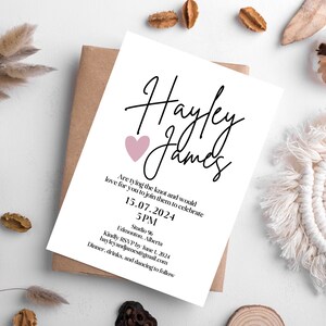 Minimalist & Simple Wedding Invitation Template | Editable Wedding Invite | Modern Wedding Invite | 5x7 Inches | Instant Download