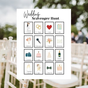 Wedding Scavenger Hunt for Kids Celebration Children Activity Wedding ...