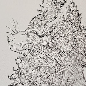 Fox and Cherry Blossom Intaglio Print: Japanese Folklore Art, Limited Edition  Printmaking, Watercolor Available