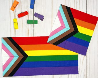 Progress Pride Flag Quilt Block Pattern - Foundation Paper Piecing (FPP) - PDF Download