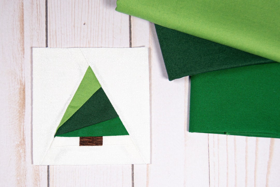 Modern Christmas Tree Quilt Block Pattern Foundation Paper Piecing FPP