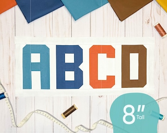 Alphabet Quilt Block Pattern - 8 inch Tall - Foundation Paper Piecing (FPP) - PDF Download