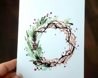 Christmas card, Christmas card Christian, religious card, religious Christmas, Jesus is the Reason, Wreath card, Christian card