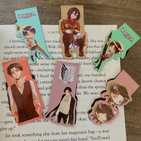 AOT MAGNETIC BOOKMARK 6 Assorted Attack on Titan Bookmarks - Etsy