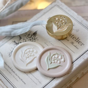 Selo de cera Muguet com design original, carta de casamento, diário, convite, planejador, carimbo de vedação