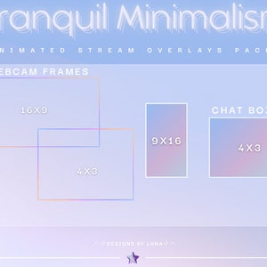 Tranquil Minimalism Animated Stream Overlay Package for Twitch /stream ...
