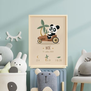 Mesa de parto personalizada, pôster de bebê, tema panda, presente de nascimento