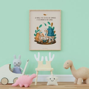 Póster animal tortuga - Decoración habitación infantil - Formato A4 o A3