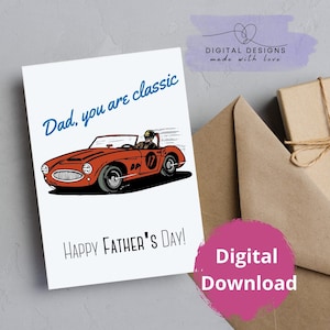 Tarjeta imprimible del Día del Padre Feliz, Tarjeta de papá, Tarjeta divertida, Tarjeta del abuelo, Tarjeta clásica del Día del Padre, Tarjeta del Día del Padre Feliz