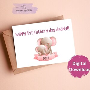 Printable Happy Father&#39;s Day Card, Dad Card, 1st Father&#39;s Day card, First Father&#39;s Day card, Daughter card