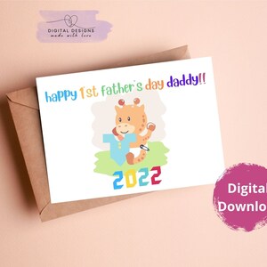 Tarjeta imprimible del Día del Padre Feliz, Tarjeta de Papá, Tarjeta del Día del Padre Feliz 2022, Tarjeta del Abuelo, Tarjeta del Día del Padre Digital