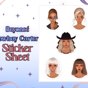 Beyoncé COWBOY CARTER AKT ll Ära Inspiriert Sticker Bogen!