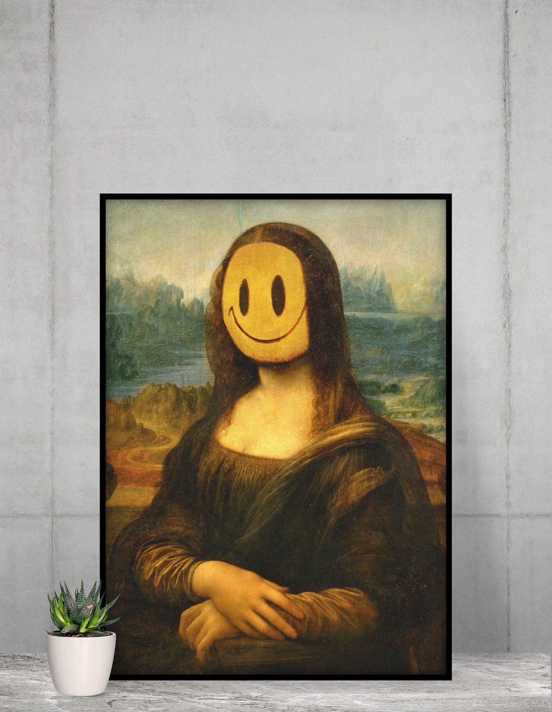Mona Lisa Smile Banksy Prank Louvre - Framed Poster - Etsy