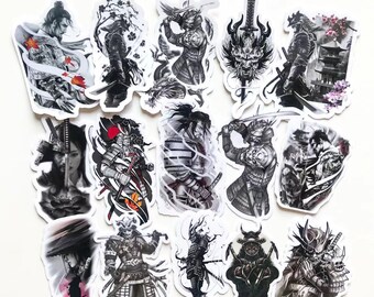 15pcs Large Japanese Samurai Stickers, Japanese Warrior bullet journal sticker, planner sticker, scrapbook sticker gift decor envelope seal