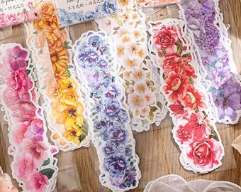10pcs Large Flower Stickers, Colorful Flower Bullet Journal Sticker, Floral Planner Sticker, Flower Scrapbook Gift Decoration Envelope Seal