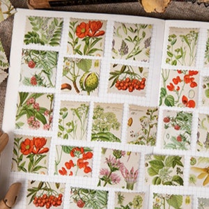 46 stks vintage botanische stempel sticker, vintage bloem Bullet Journal sticker bloemen planner sticker plakboek cadeau decoratie envelop zegel