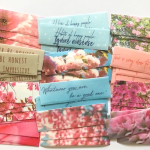 60pcs autocollants de fleur de fleur de cerisier, autocollants de journal de balle de citation inspirante, autocollant de planificateur de fleur de Sakura, album, joint d'enveloppe