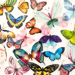 Adesivos de borboleta, 40 peças, borboleta transparente, diário, adesivo, planejador, scrapbook, presente, decoração, selo de envelope