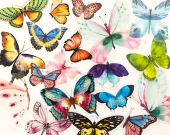 40pcs butterfly stickers, transparent butterfly bullet journal sticker planner sticker scrapbook sticker gift decoration envelope seal