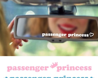 Calcomanía para espejo retrovisor de coche de princesa de pasajeros / Calcomanía para espejo retrovisor / Calcomanía para espejo retrovisor de princesa de pasajeros