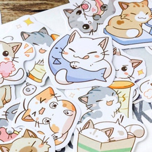 45pcs Kawaii Kat Sticker, Leuke Kat Bullet Journal Sticker, Cartoon Kat Planner Sticker Scrapbooking Dagboek Sticker Gift Decor Envelop zegel