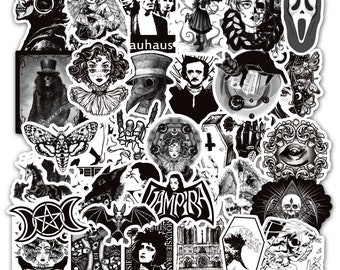  Gothic Stickers, 50 Pcs Goth Vinyl Sticker Pack, Waterproof  Skeleton Stickers for Laptops, Water Bottles, Phone Case, Skull Stickers  Decals for Teens and Adults : Electronics