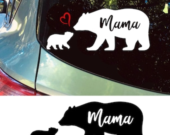 Mama Baby Bear Vinyl Decal Sticker | Bear Family Sticker | Gift for Mom | Vinyl Decal for Car Laptop Window Bottle Door Mug Mirror Tumbler