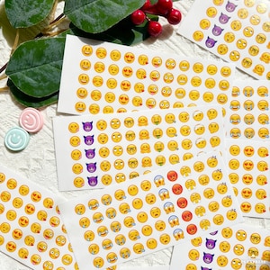 12 feuilles d'autocollants emoji, 660 petits autocollants de journal intime emoji, agenda emoji pour scrapbooking, artisanat d'art, joint d'enveloppe, journal intime