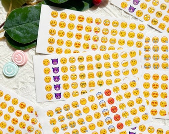 12 Sheets Emoji Stickers, 660 Small Emoji Bullet Journal Sticker, Emoji Planner Scrapbooking Art Craft Envelope Seal Gift Package Diary